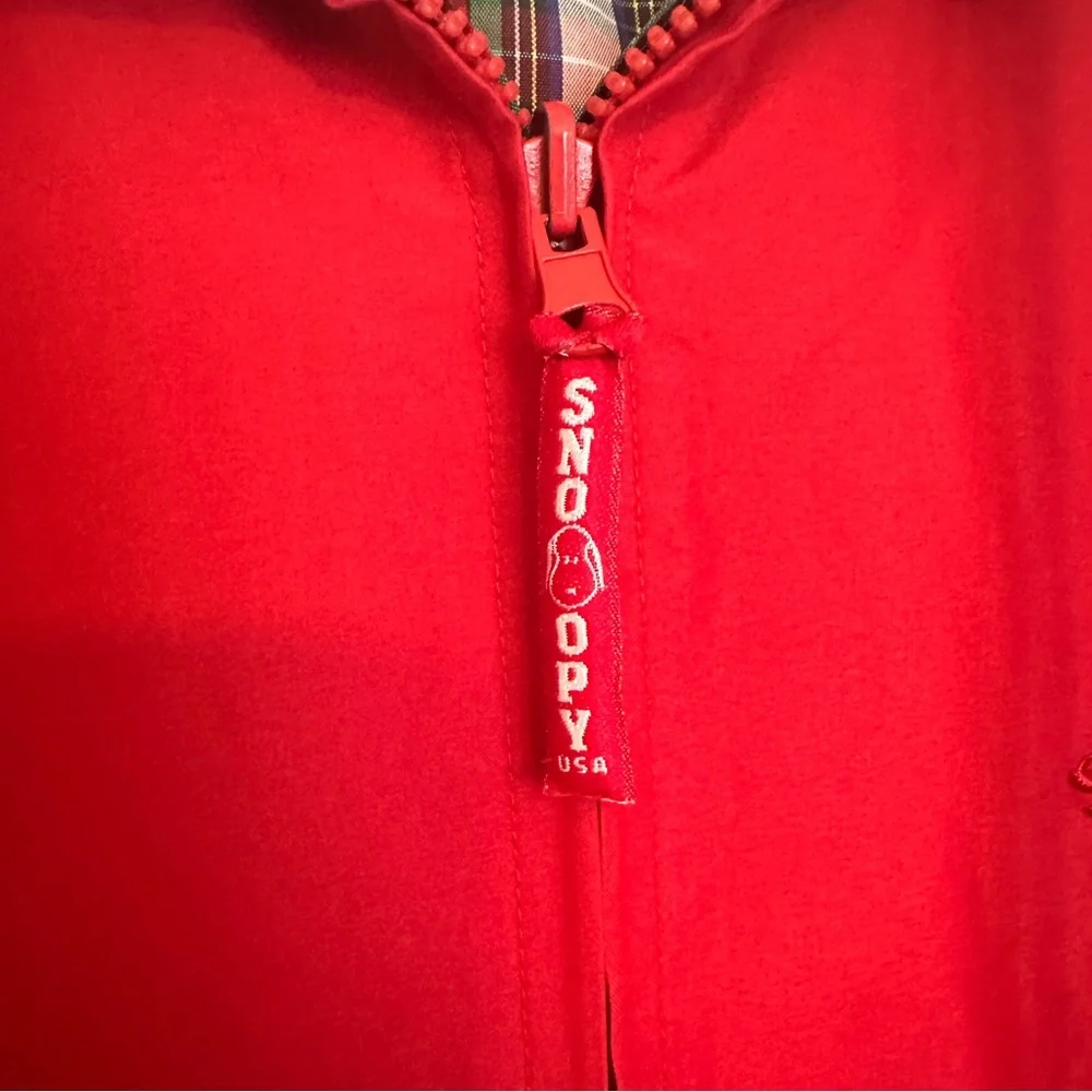 Snoopy Vintage Rare Utility Vehicle Jacket Red Kids Windbreaker‎ Peanuts 80s 90s